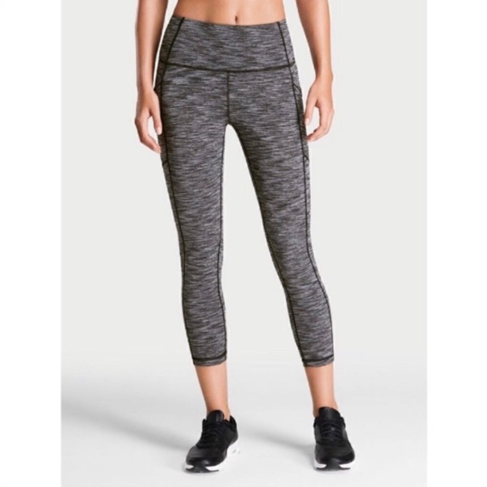 VSX Victoria’s Secret Sport Crop Space-dye Gray‎ Legging EUC Sz S